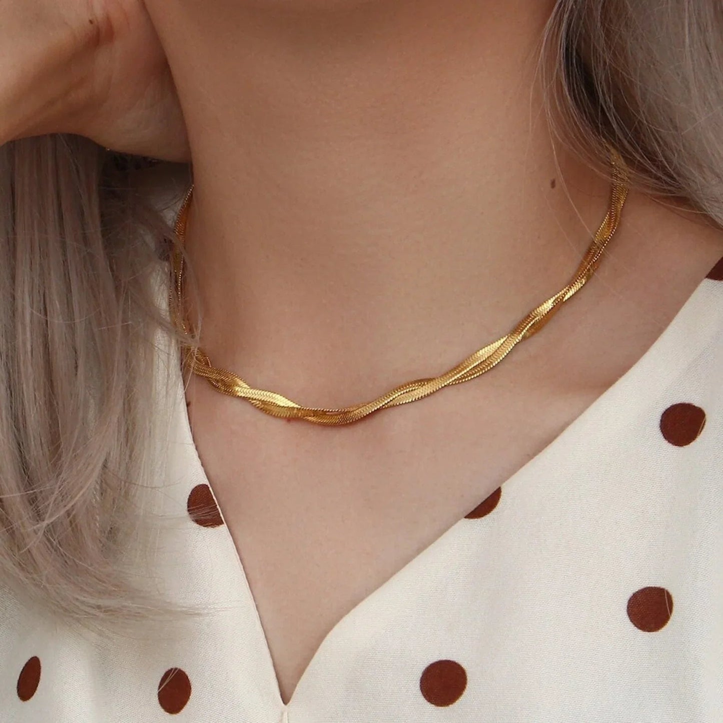[ElanLuxe]Lysa Twisted Chain Necklace
