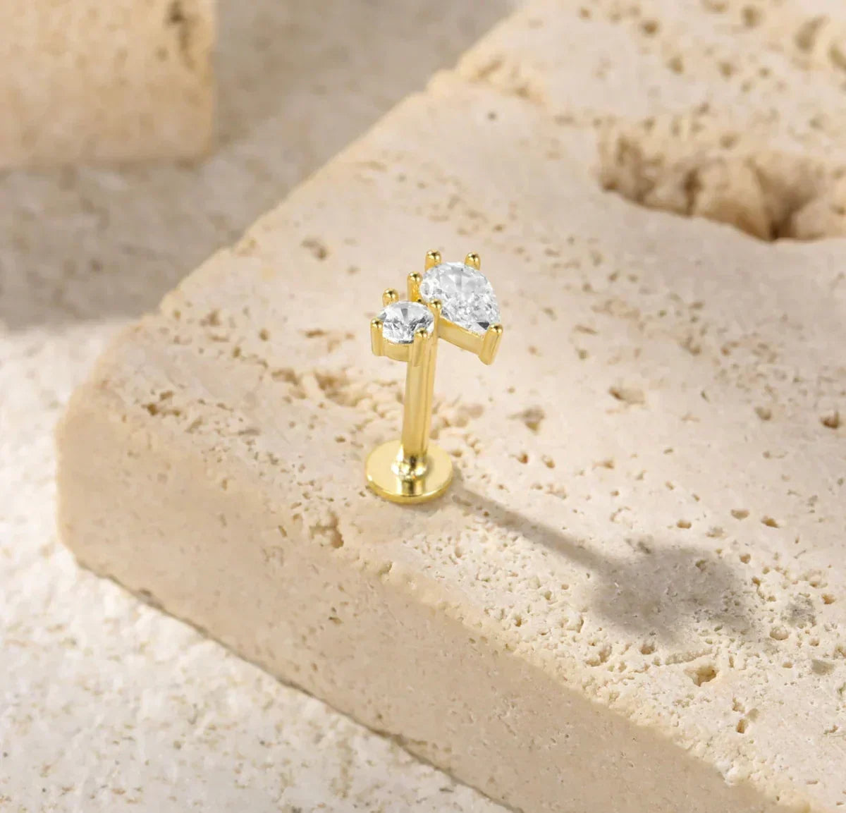 [ElanLuxe]Kate Flat Back Diamond Stud