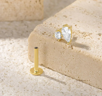 [ElanLuxe]Kate Flat Back Diamond Stud