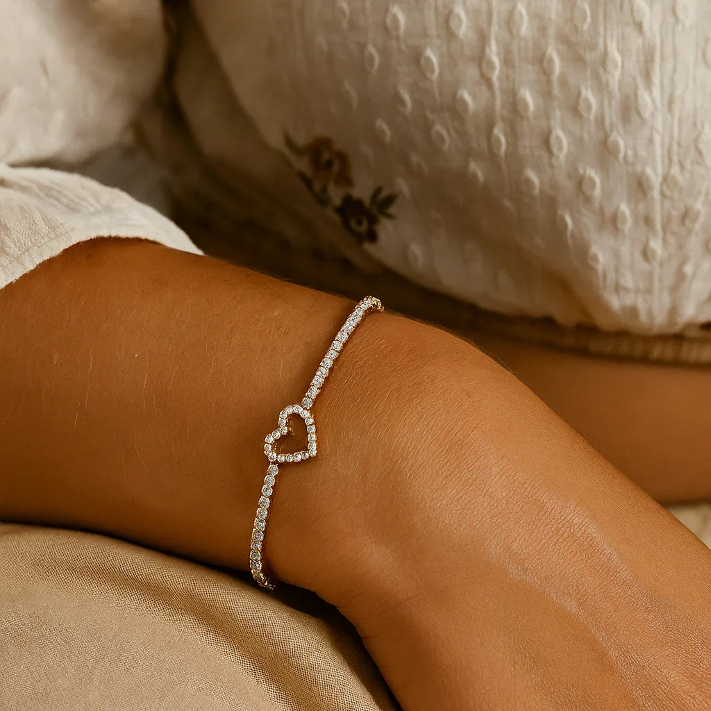 [ElanLuxe]Patrice Diamond Heart Bracelet