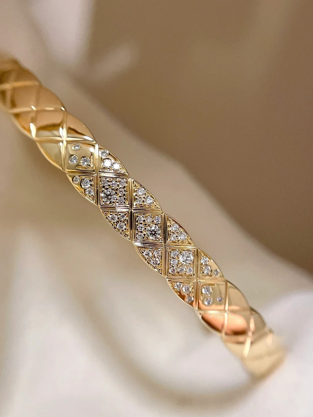 [ElanLuxe Jewelry]KOKO CRUSH HALF DIAMONDS GLOD SILVER ROSE GOLD