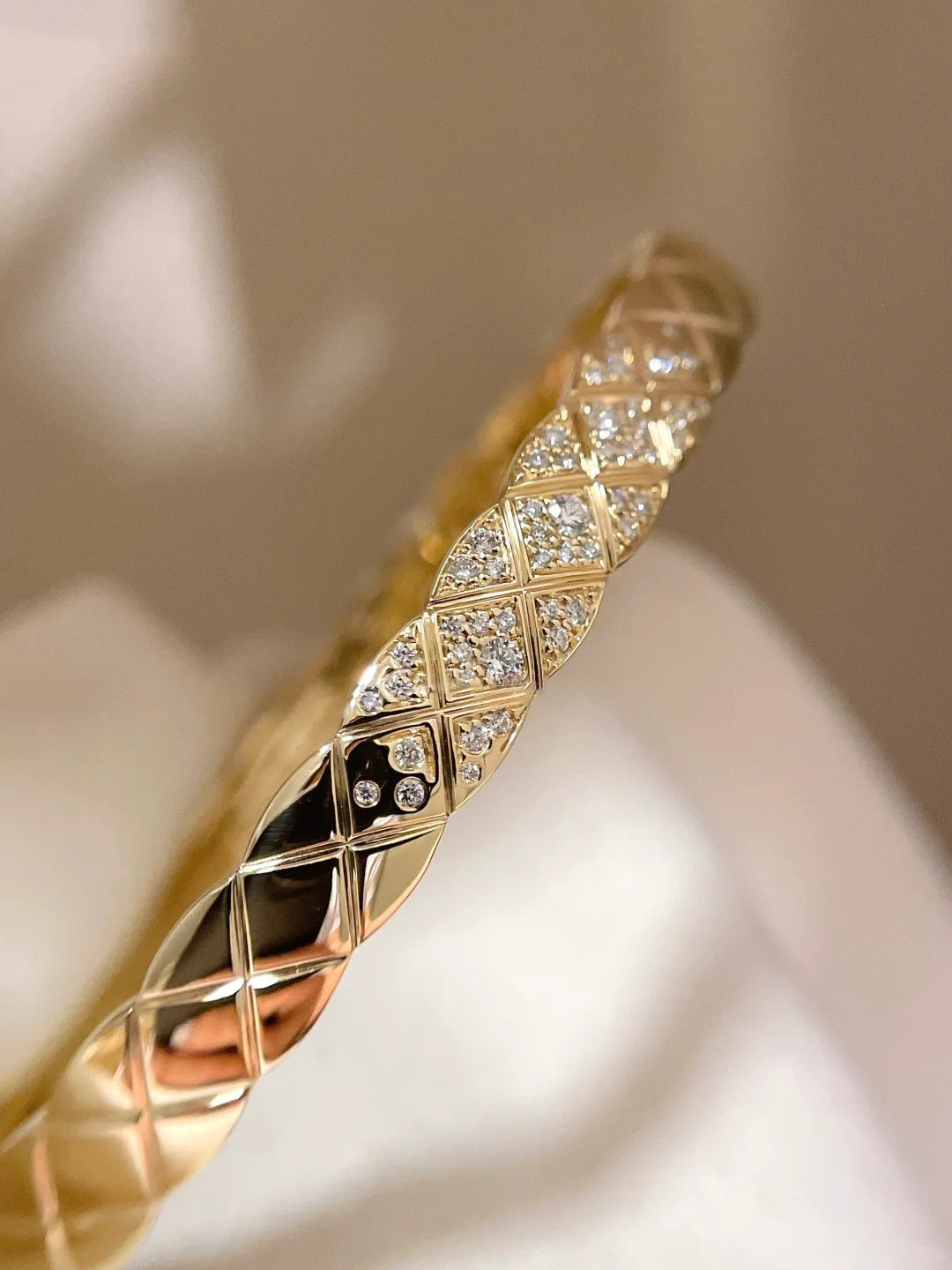 [ElanLuxe Jewelry]KOKO CRUSH HALF DIAMONDS GLOD SILVER ROSE GOLD