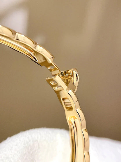 [ElanLuxe Jewelry]KOKO CRUSH HALF DIAMONDS GLOD SILVER ROSE GOLD
