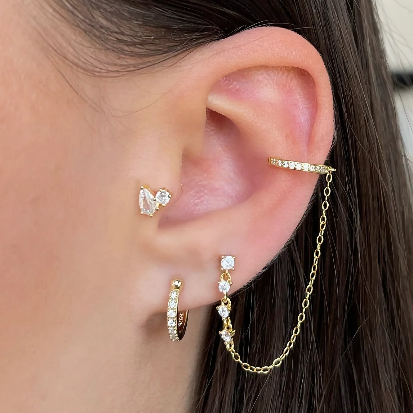 [ElanLuxe]Kate Flat Back Diamond Stud