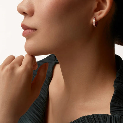 [ElanLuxe Jewelry]LOVE 3.3MM DANGLE HALF DIAMOND EARRINGS