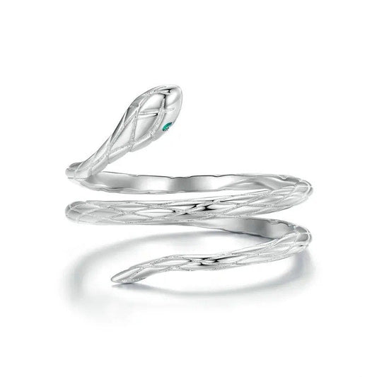 Bague ajustable serpent en argent sterling