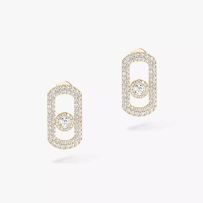 [ElanLuxe Jewelry]So Move Pavé-Set Diamond Earrings in White Gold