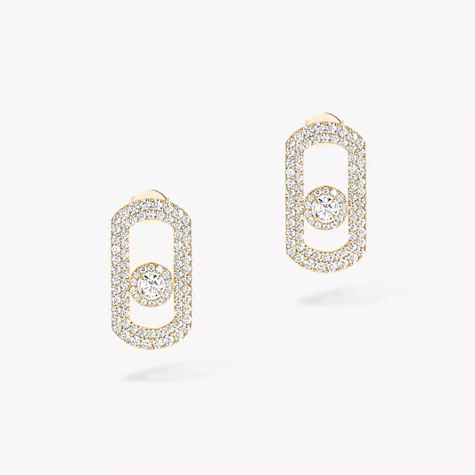[ElanLuxe Jewelry]So Move Pavé-Set Diamond Earrings in White Gold