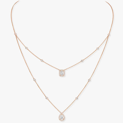 [ElanLuxe Jewelry]MY TWIN 2 ROW DIAMOND NECKLACE