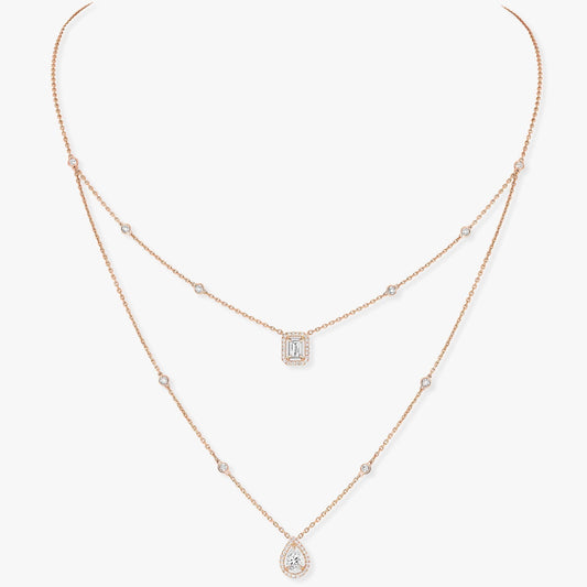 [ElanLuxe Jewelry]MY TWIN 2 ROW DIAMOND NECKLACE