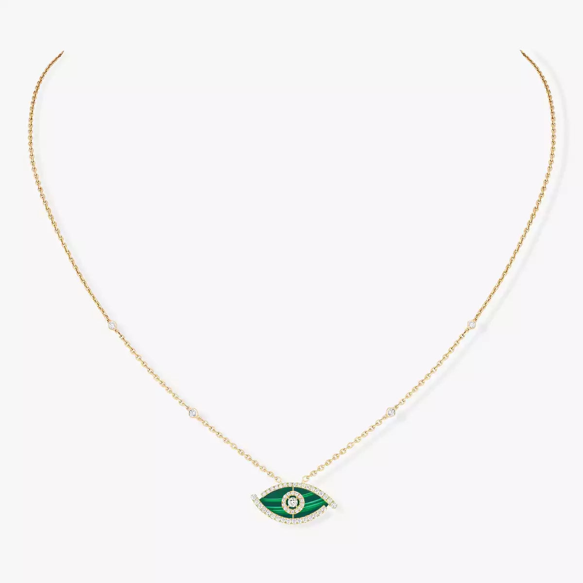 [ElanLuxe Jewelry]Lucky Eye Diamond Necklace in Rose Gold and Turquoise