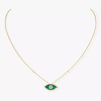 [ElanLuxe Jewelry]Lucky Eye Diamond Necklace in Rose Gold and Turquoise