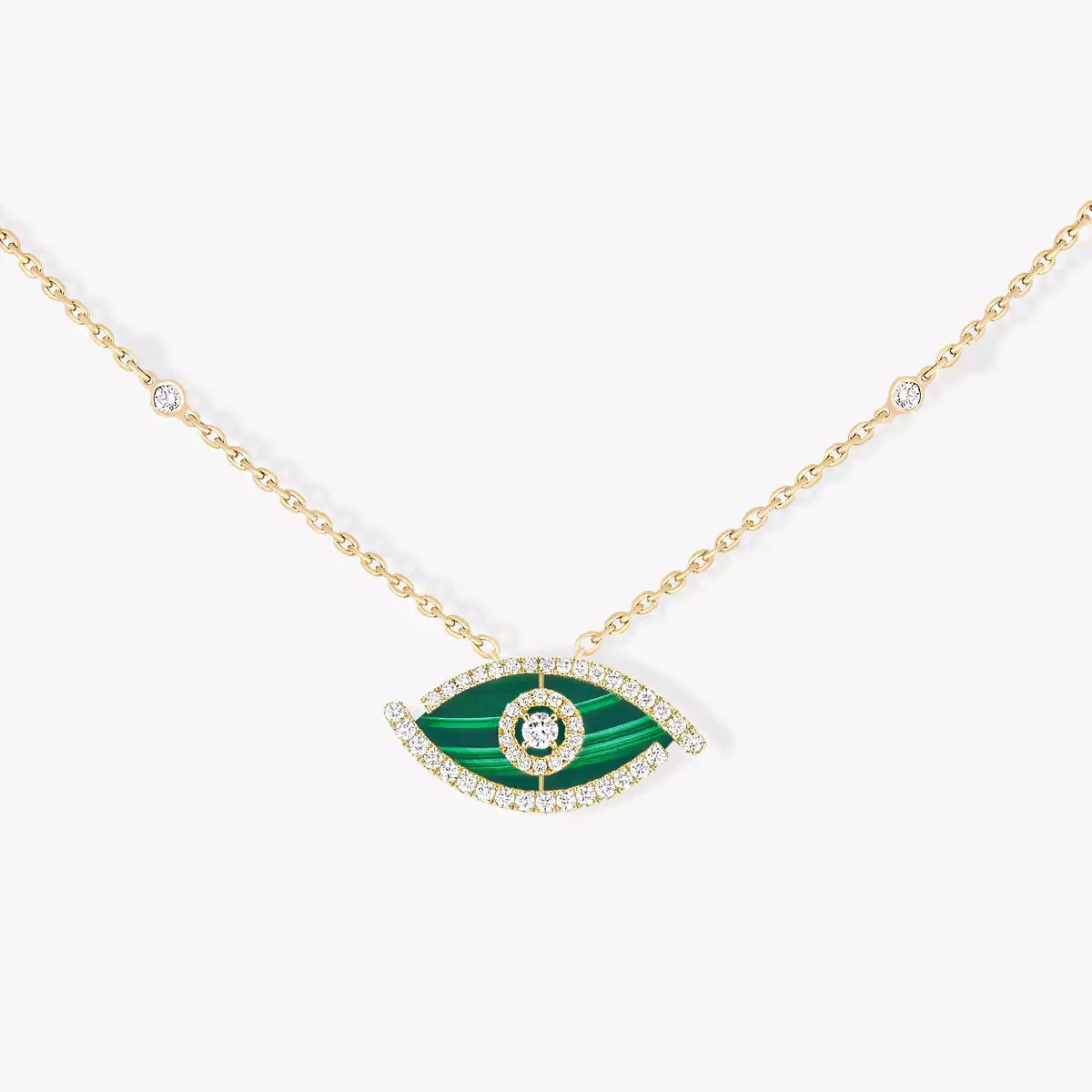 [ElanLuxe Jewelry]Lucky Eye Diamond Necklace in Rose Gold and Turquoise