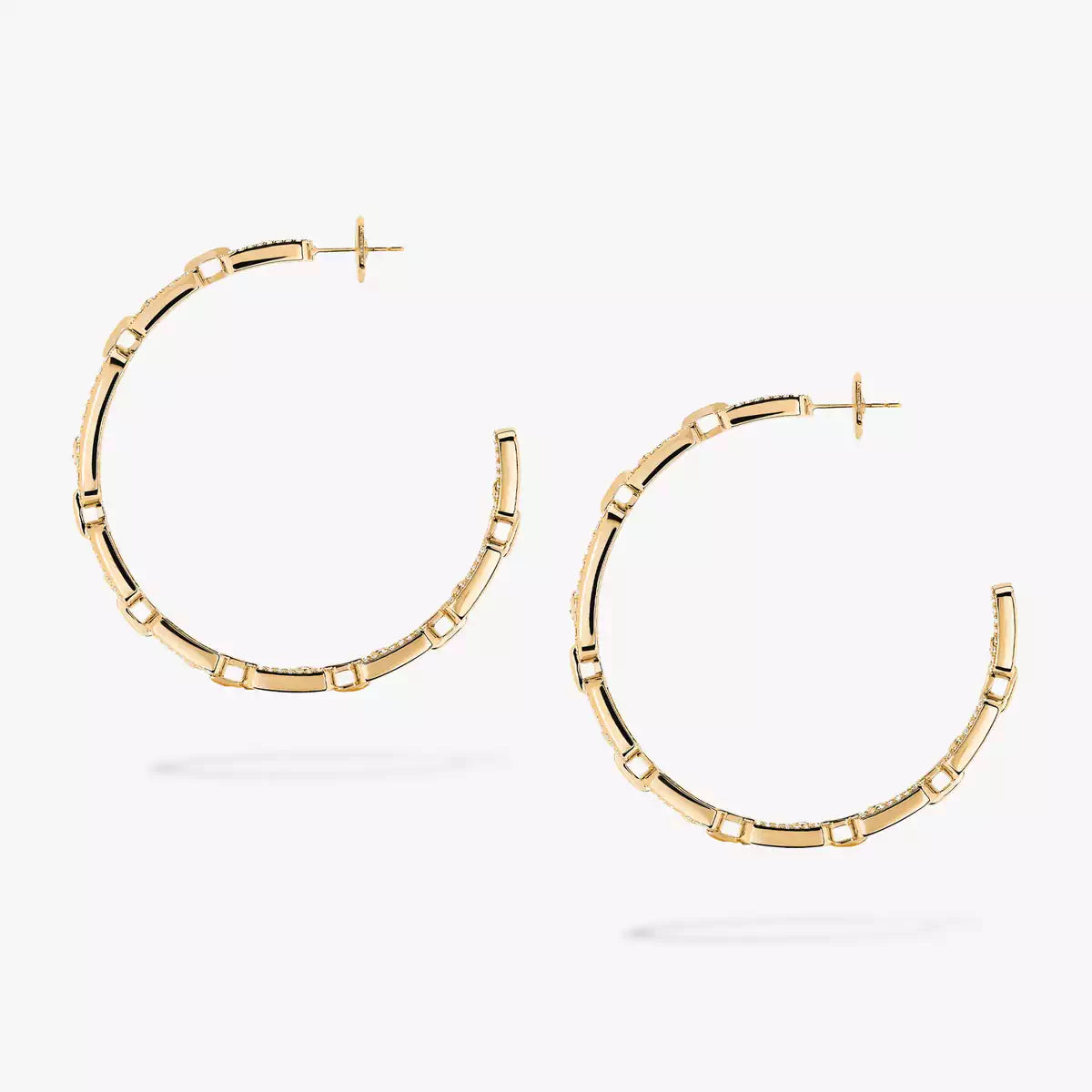 [[ElanLuxe Jewelry]Move Link Diamond Hoop Earrings
