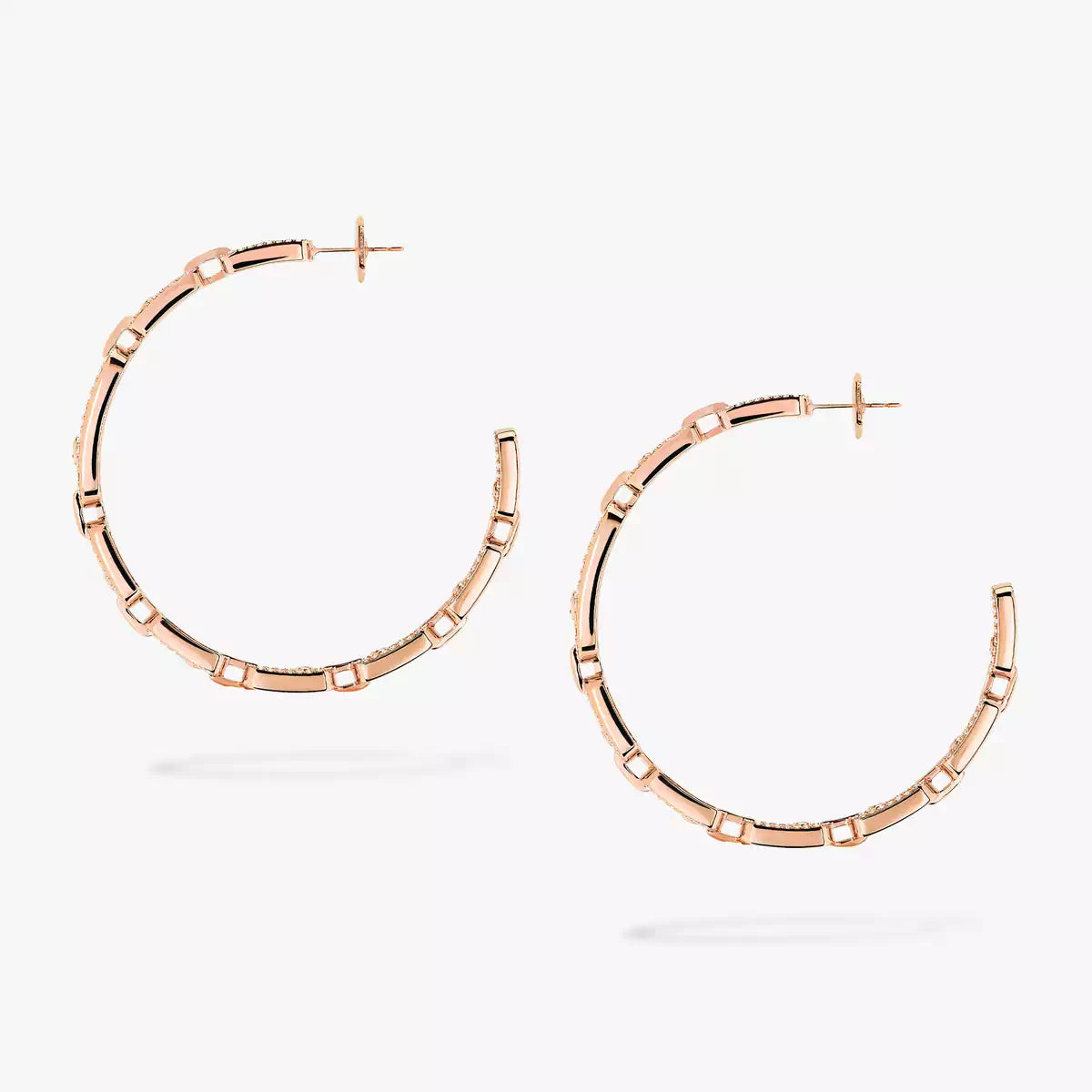 [[ElanLuxe Jewelry]Move Link Diamond Hoop Earrings