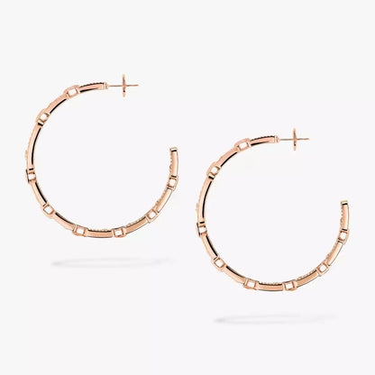 [[ElanLuxe Jewelry]Move Link Diamond Hoop Earrings