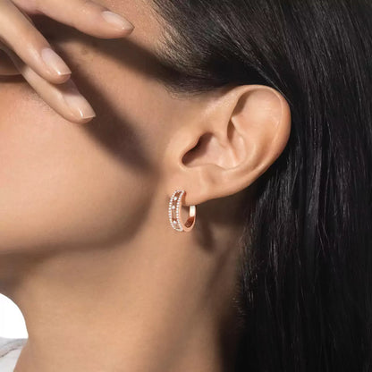 [ElanLuxe Jewelry]Diamond Pavé Hoop Earrings Move
