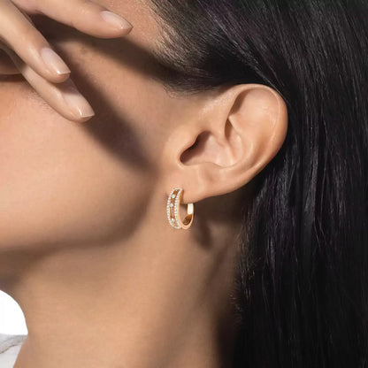 [ElanLuxe Jewelry]Diamond Pavé Hoop Earrings Move