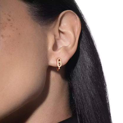 [ElanLuxe Jewelry]Diamond Mini Hoop Earrings Move Classique