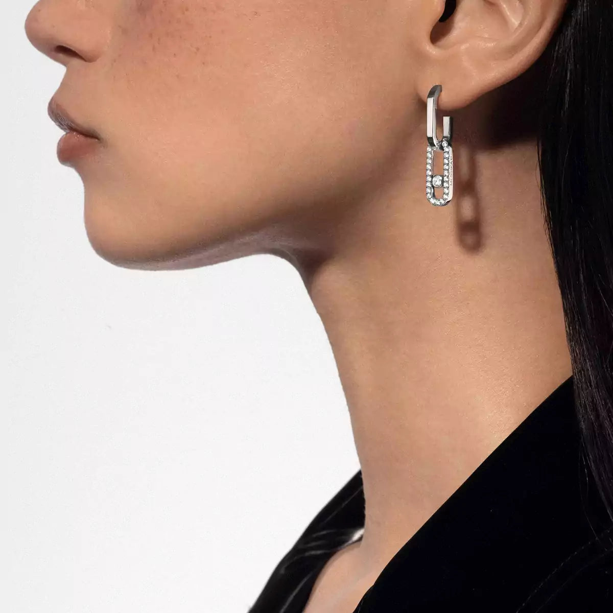 [ElanLuxe Jewelry]Move Link Diamond Earrings