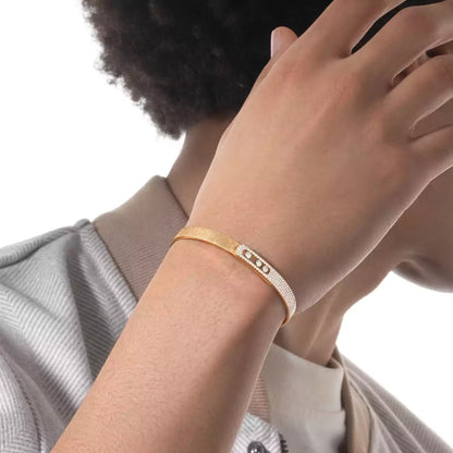 [ElanLuxe Jewelry]Move Noa Cisel half pav bangle