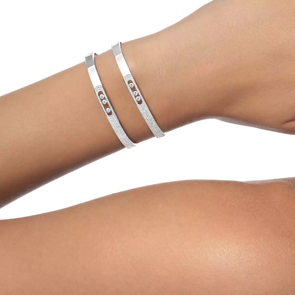 [ElanLuxe Jewelry]Move Noa Rose Gold Pav Diamond Bangle Bracelet