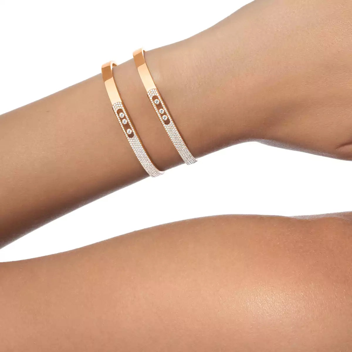 [ElanLuxe Jewelry]Move Noa Rose Gold Pav Diamond Bangle Bracelet