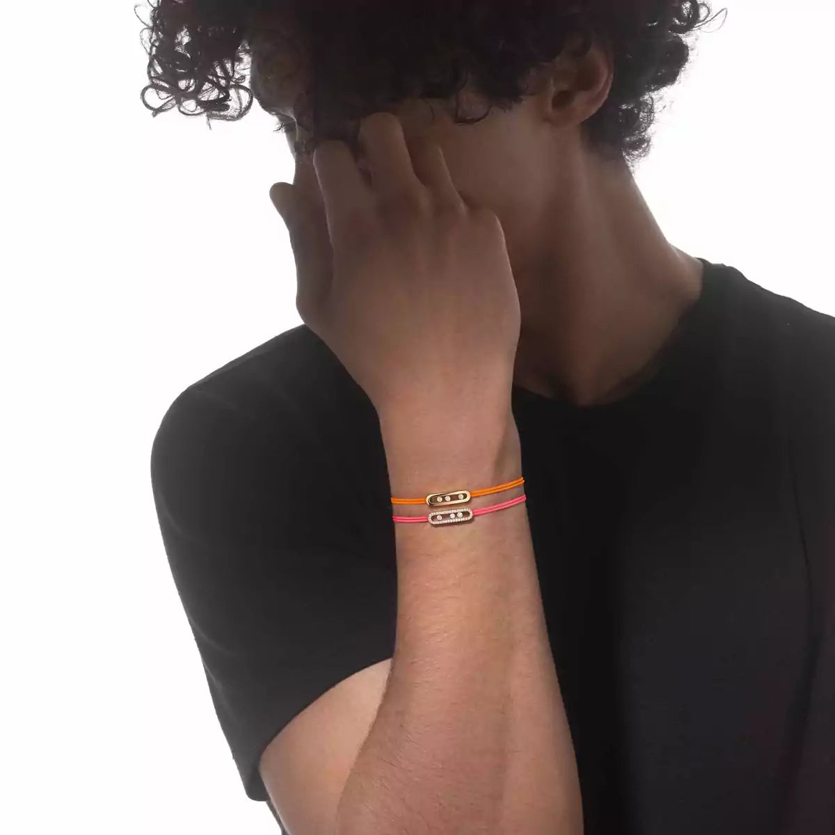 [ElanLuxe Jewelry]Messika Care(s) pink cord pav bracelet