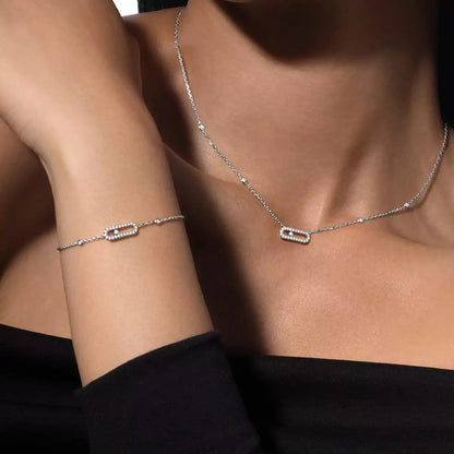 [ElanLuxe Jewelry]Diamond Necklace Move Uno