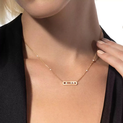 [ElanLuxe Jewelry] Baby Move Gold Diamond Necklace