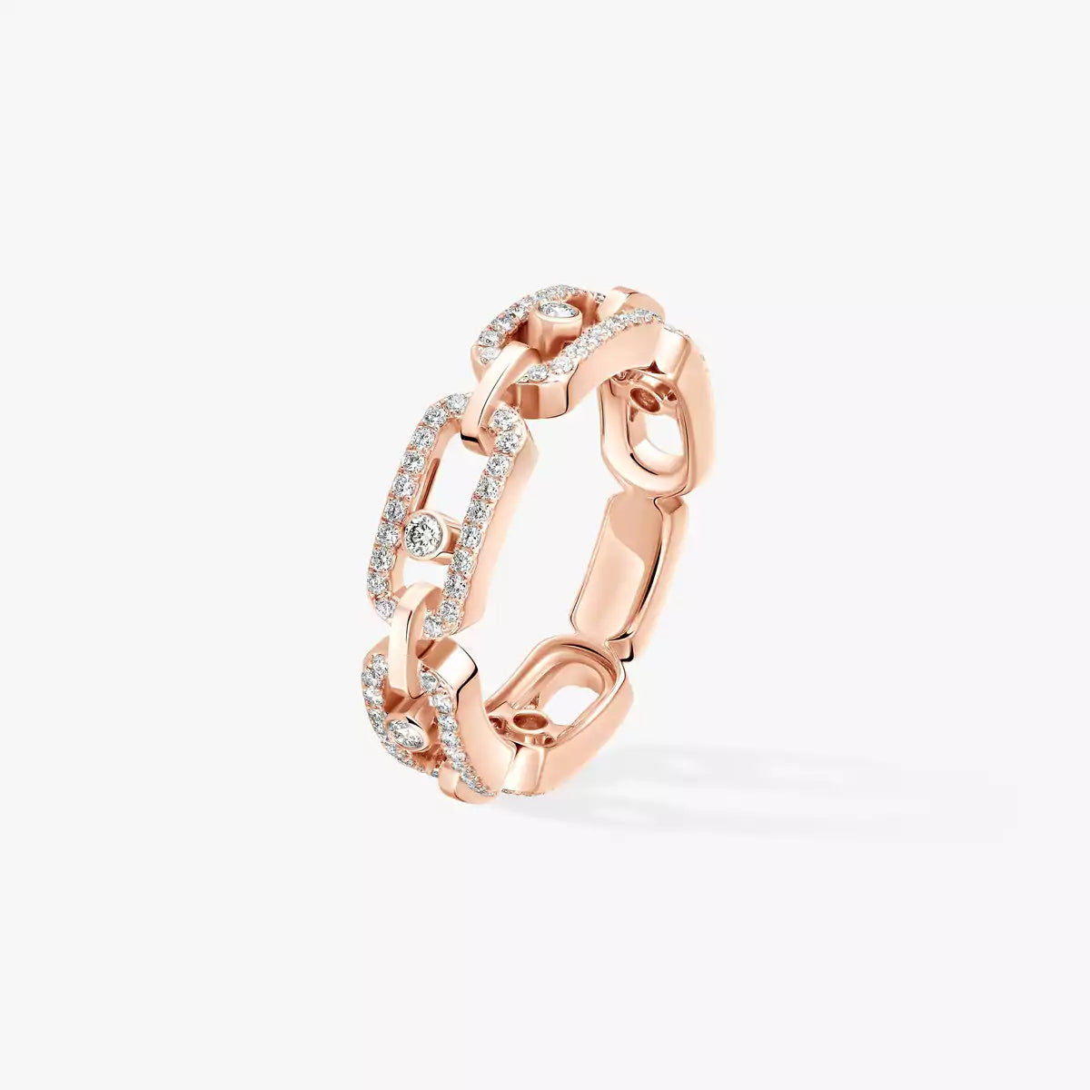 [ElanLuxe Jewelry]Move Link Pave_-Set Diamond Ring in Gold