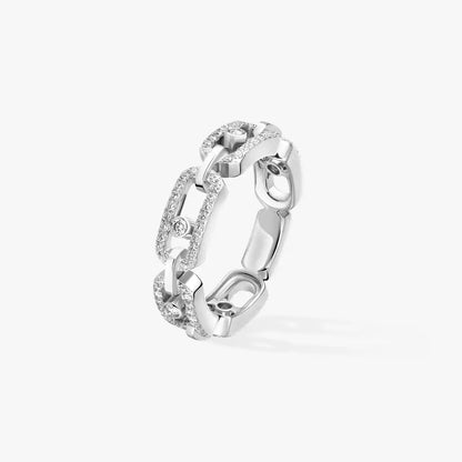 [ElanLuxe Jewelry]Move Link Pave_-Set Diamond Ring in Gold