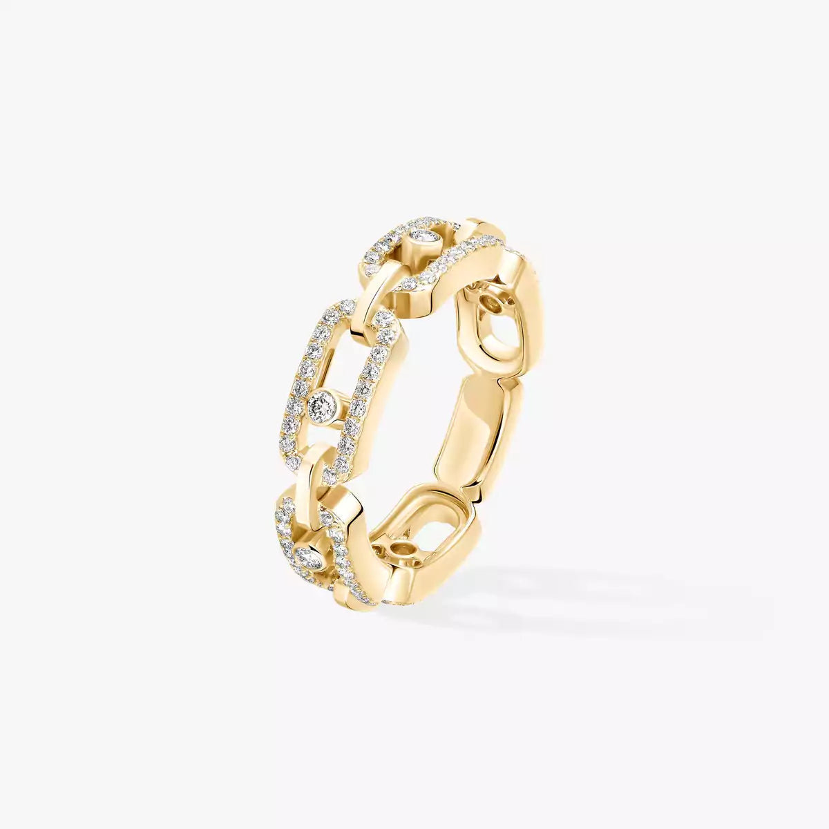 [ElanLuxe Jewelry]Move Link Pave_-Set Diamond Ring in Gold