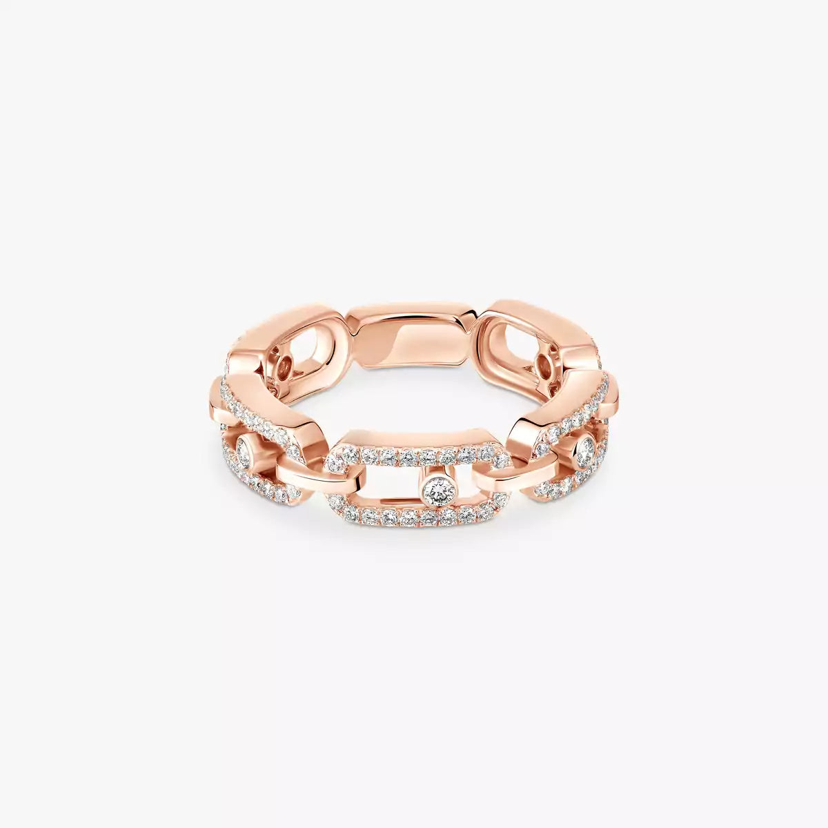 [ElanLuxe Jewelry]Move Link Pave_-Set Diamond Ring in Gold