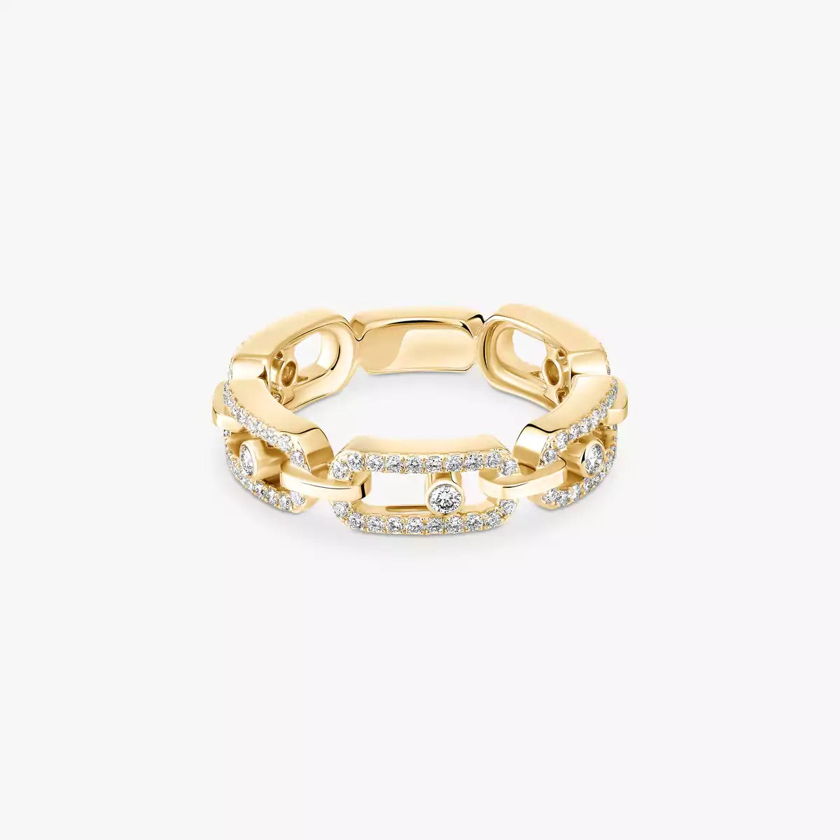 [ElanLuxe Jewelry]Move Link Pave_-Set Diamond Ring in Gold