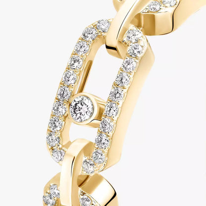 [ElanLuxe Jewelry]Move Link Pave_-Set Diamond Ring in Gold