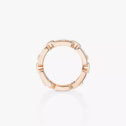 [ElanLuxe Jewelry]Move Link Pave_-Set Diamond Ring in Gold