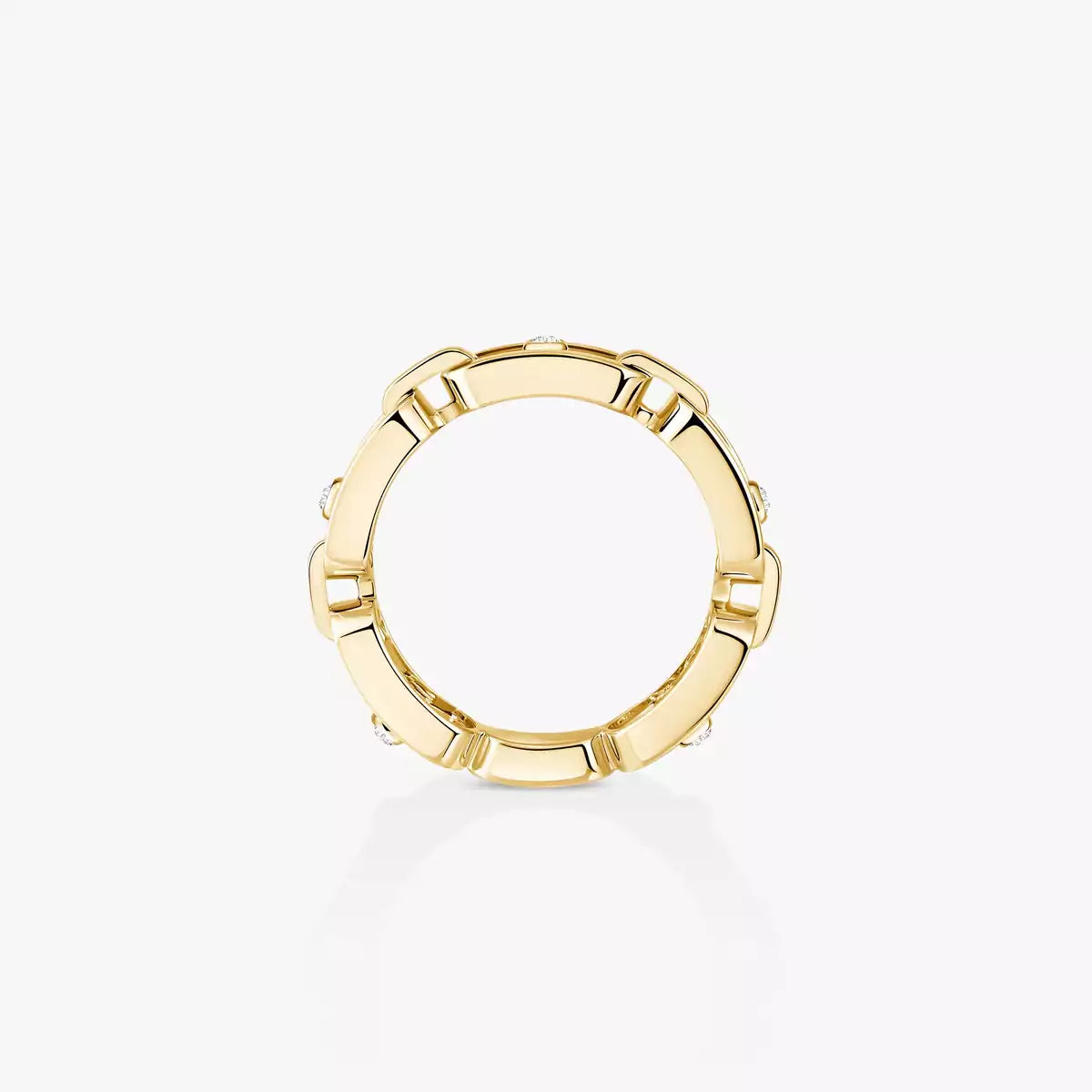 [ElanLuxe Jewelry]Move Link Pave_-Set Diamond Ring in Gold