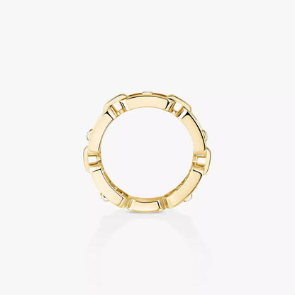 [ElanLuxe Jewelry]Move Link Pave_-Set Diamond Ring in Gold