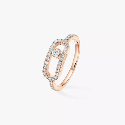 [ElanLuxe Jewelry]Move Uno Diamond Ring in Gold