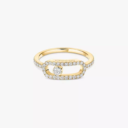 [ElanLuxe Jewelry]Move Uno Diamond Ring in Gold