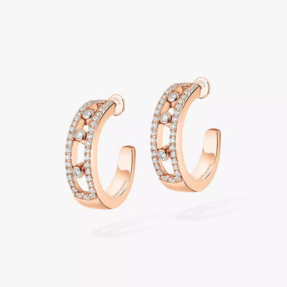 [ElanLuxe Jewelry]Diamond Pavé Hoop Earrings Move