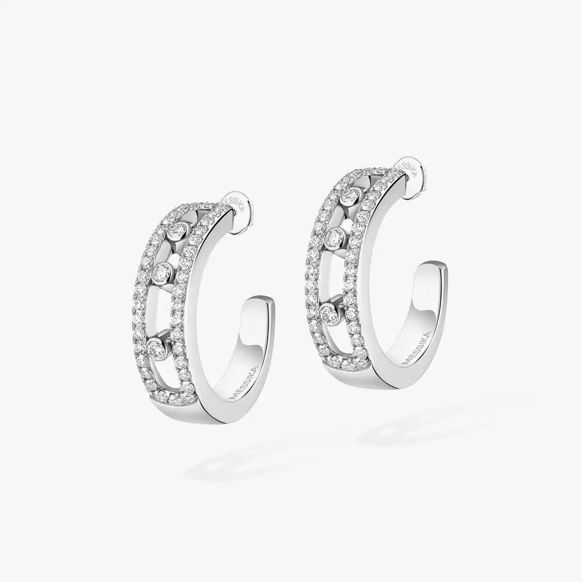 [ElanLuxe Jewelry]Diamond Pave_ Hoop Earrings Move
