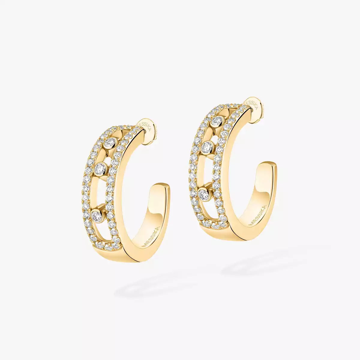 [ElanLuxe Jewelry]Diamond Pave_ Hoop Earrings Move