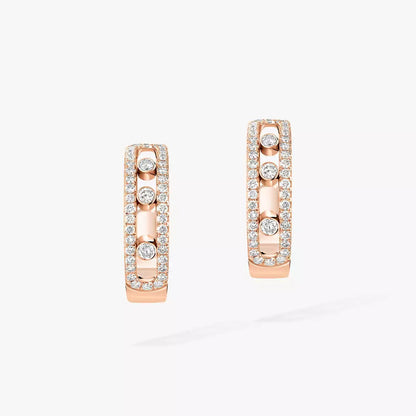 [ElanLuxe Jewelry]Diamond Pave_ Hoop Earrings Move