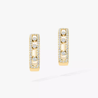 [ElanLuxe Jewelry]Diamond Pavé Hoop Earrings Move