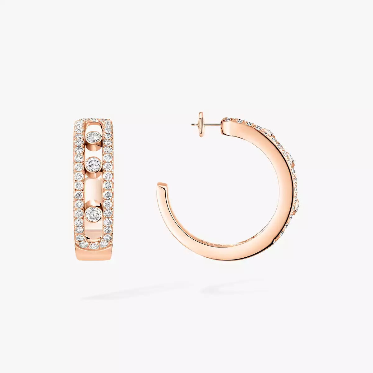 [ElanLuxe Jewelry]Diamond Pave_ Hoop Earrings Move