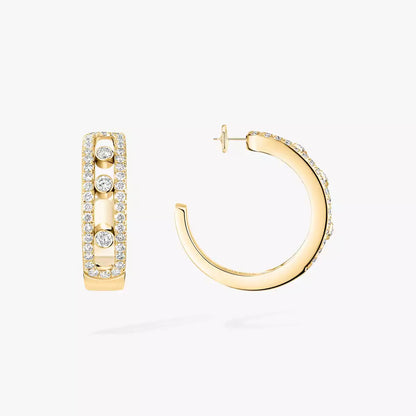 [ElanLuxe Jewelry]Diamond Pavé Hoop Earrings Move