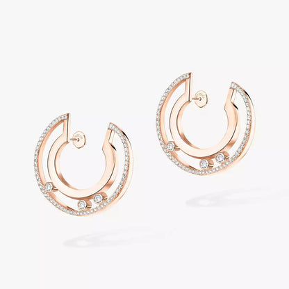 [ElanLuxe Jewelry]Move Romane Small Diamond Hoop Earrings