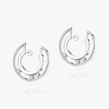 [ElanLuxe Jewelry]Move Romane Small Diamond Hoop Earrings